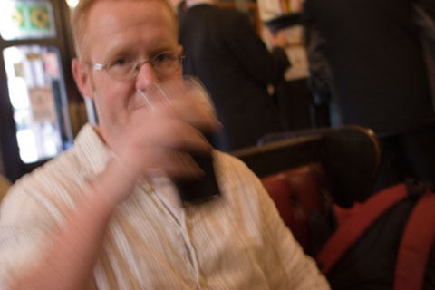 Neil in the pub being very excited again