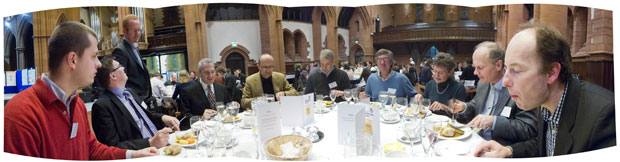  UCP 2011 conference dinner with Erik Nibbering, David Klug, Martin Wolf, Steve Meech, Charlie Schmuttenmaer Dwayne Miller and his partner, and Huib Bakker.